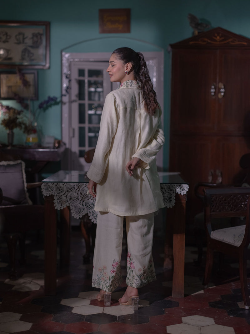 Mal Chanderi Co-ord Set-Cream/Ivory