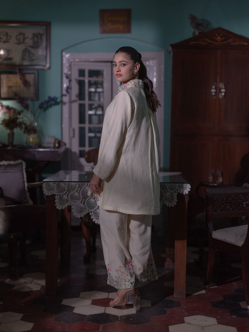 Mal Chanderi Co-ord Set-Cream/Ivory