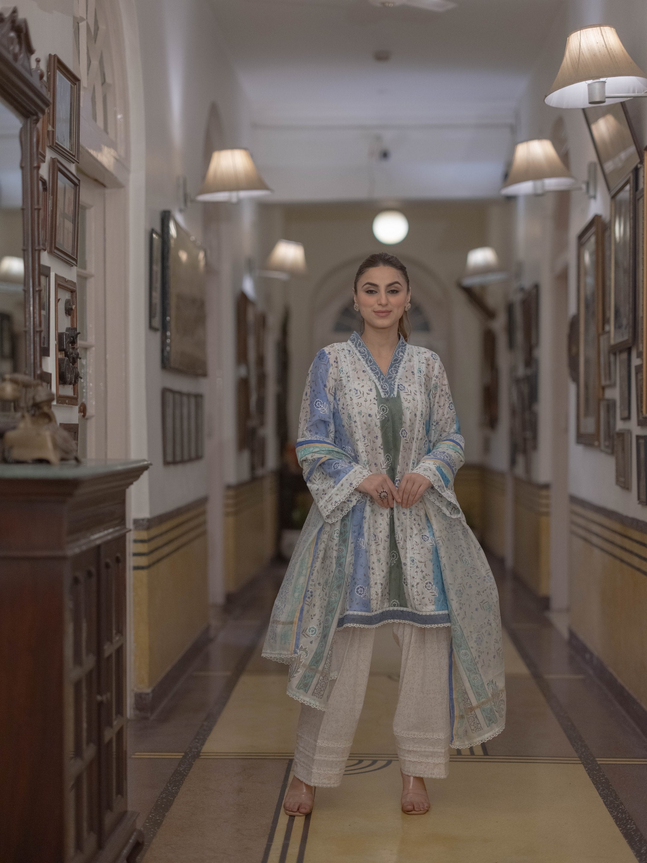 Baagru Handcrafted Cotton Suit Set with Farshi Salwar