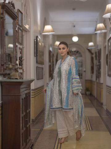 Baagru Handcrafted Cotton Suit Set with Farshi Salwar