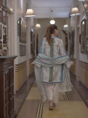 Baagru Handcrafted Cotton Suit Set with Farshi Salwar