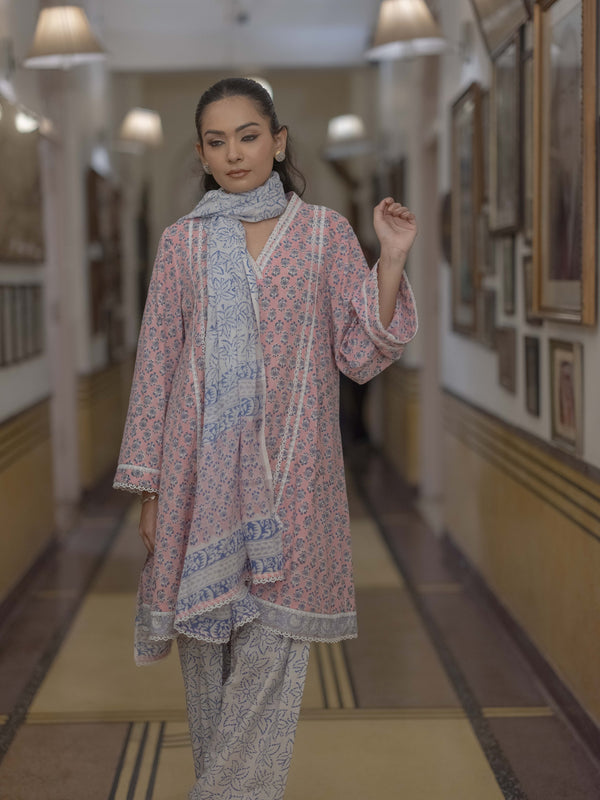 Baagru Handcrafted Cotton Suit Set with Farshi Salwar
