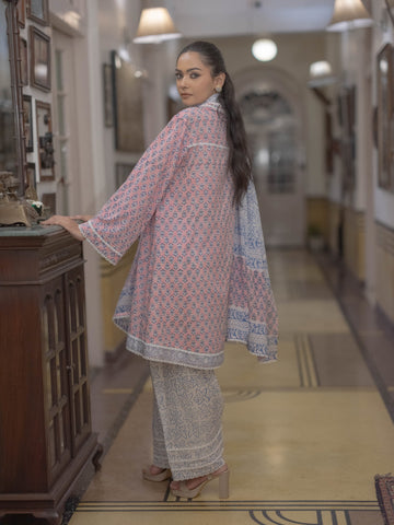 Baagru Handcrafted Cotton Suit Set with Farshi Salwar