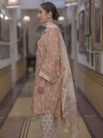 Handcrafted Maheshwari Suit - Kaftaan Style