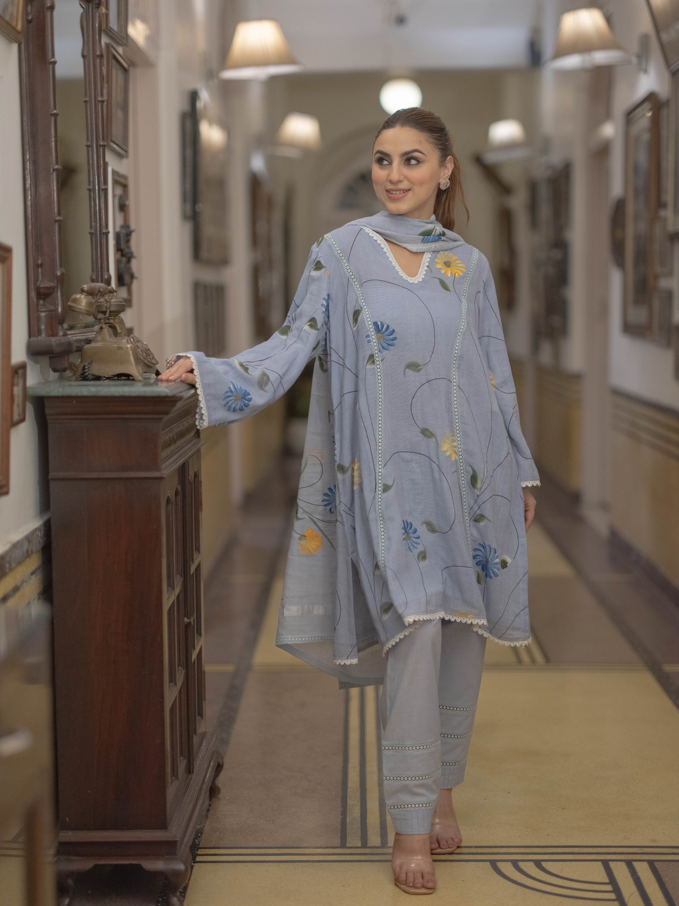 Bagru Bloom: Handcrafted Linen Suit Set