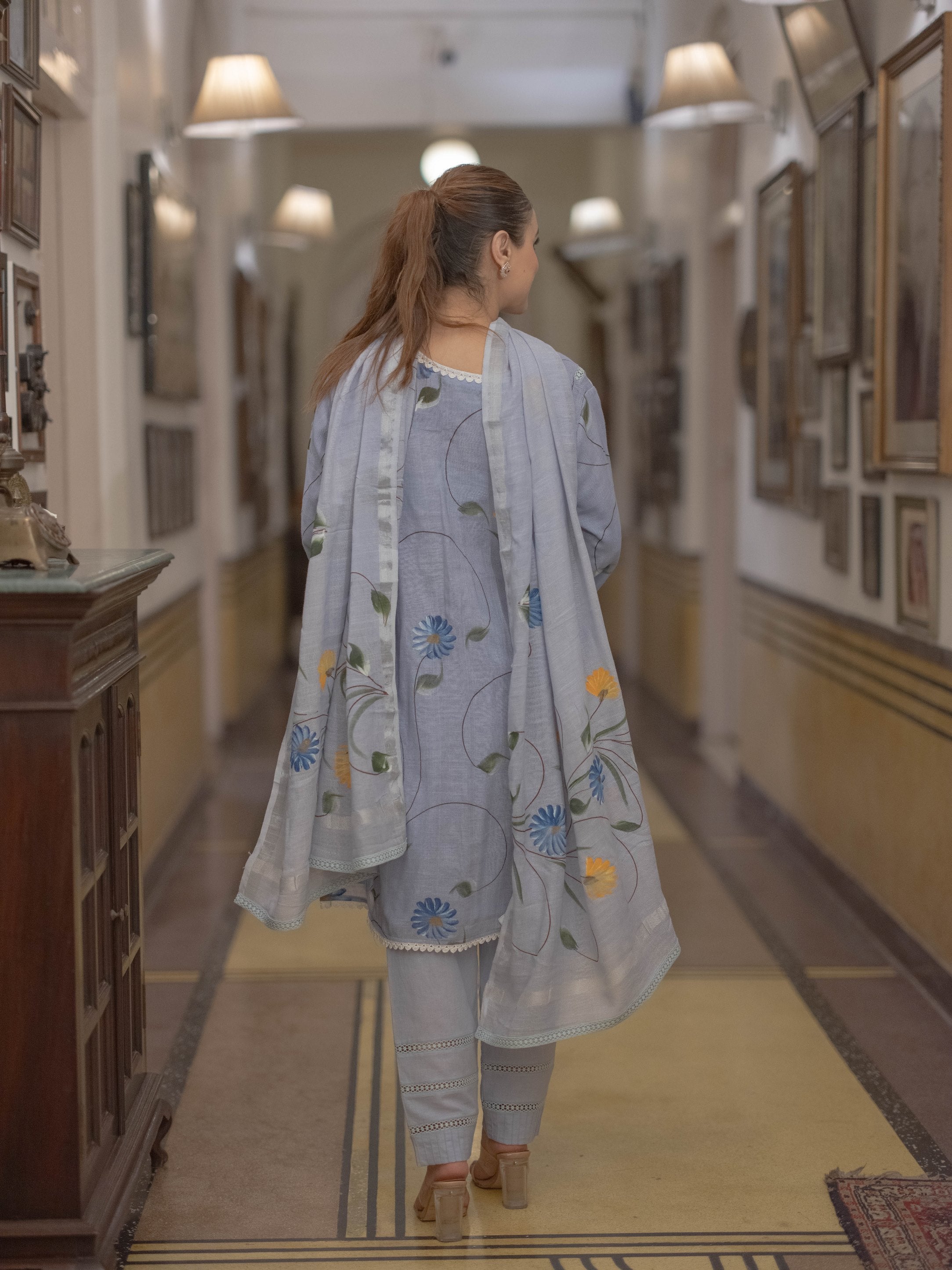 Bagru Bloom: Handcrafted Linen Suit Set