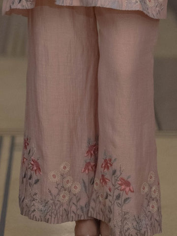Mal Chanderi Co-ord Set-Blush Pink