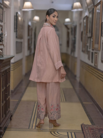 Mal Chanderi Co-ord Set-Blush Pink