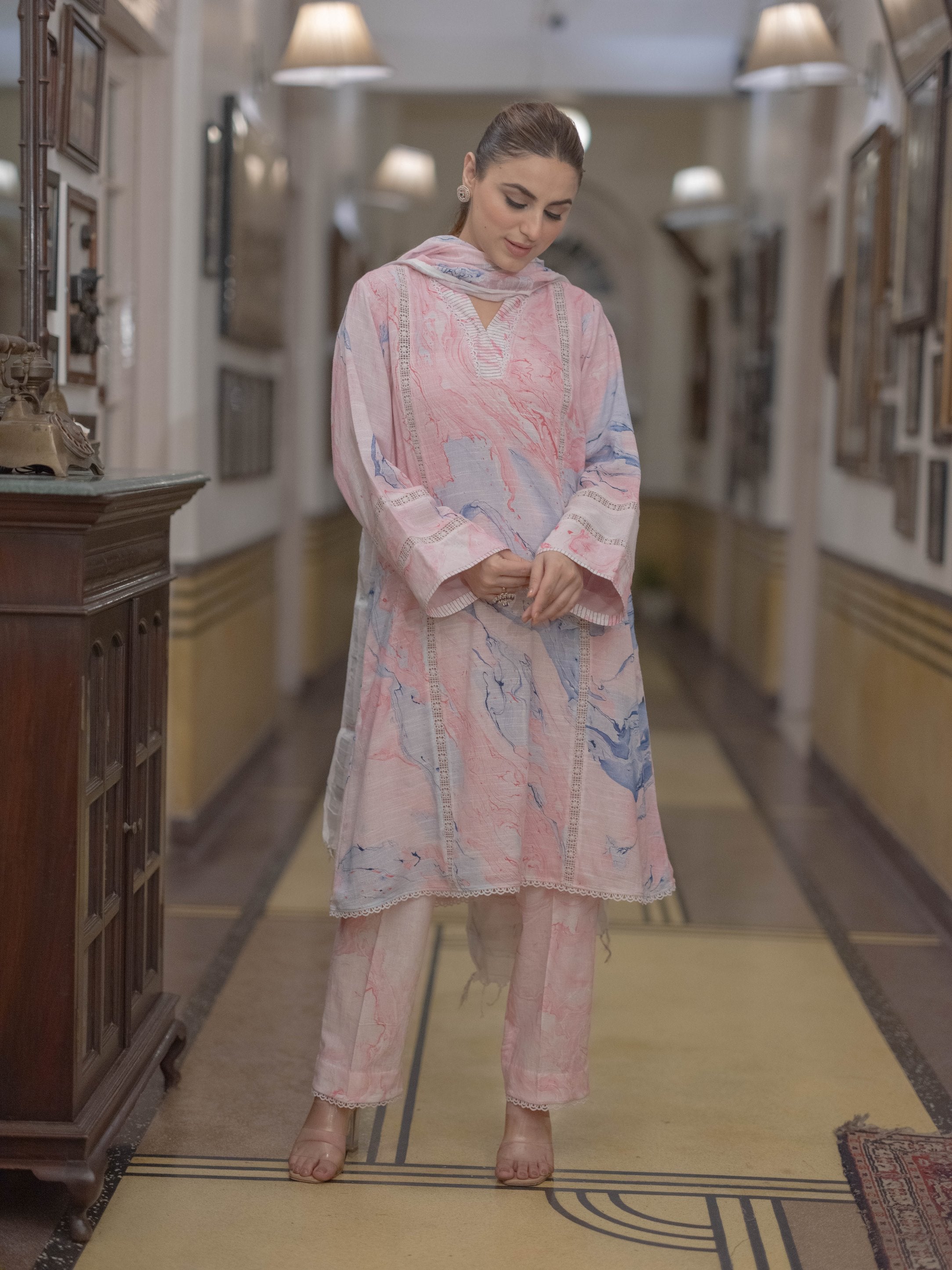 Bagru Bloom: Handcrafted Linen Suit Set