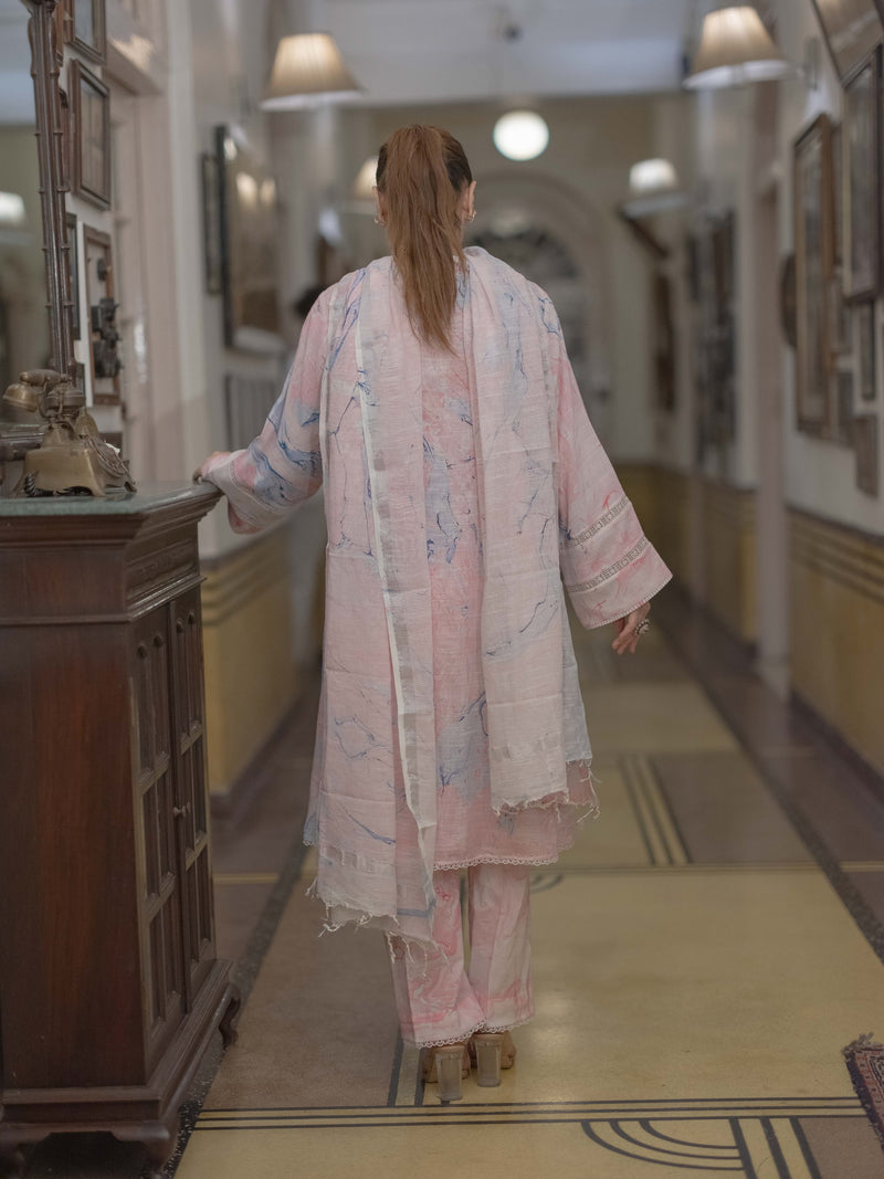 Bagru Bloom: Handcrafted Linen Suit Set