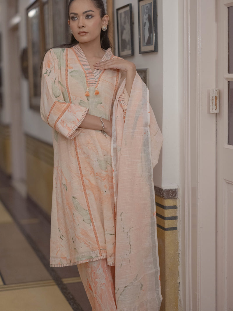 Bagru Bloom: Handcrafted Linen Suit Set