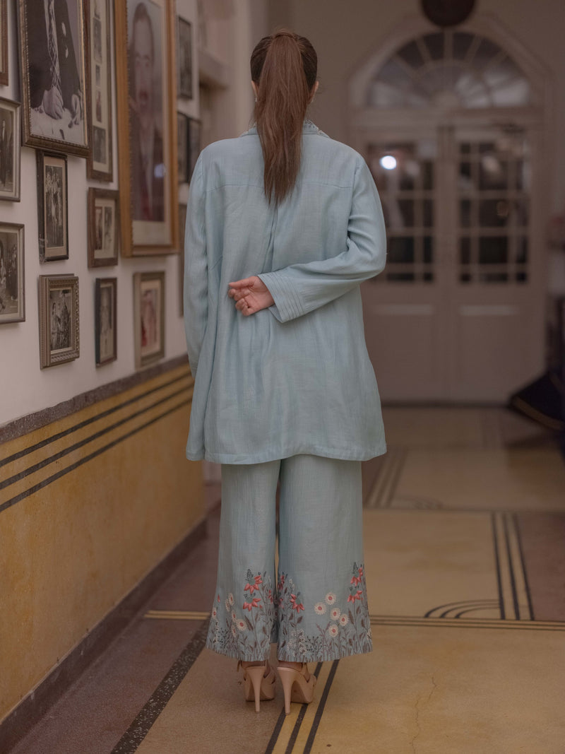 Mal Chanderi Co-ord Set-Powder Blue