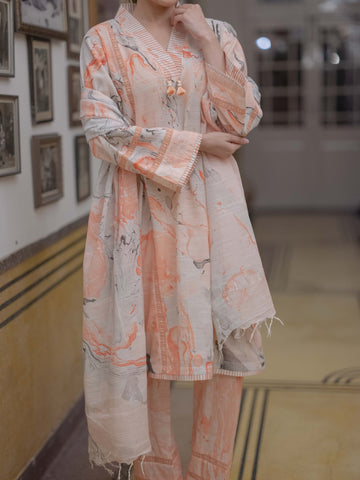 Bagru Bloom: Handcrafted Linen Suit Set