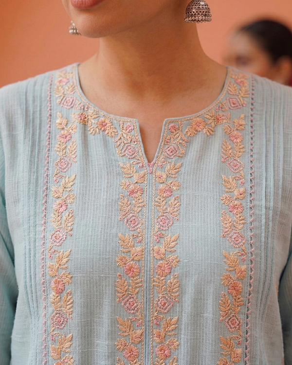 Chanderi Suit set :  Blue