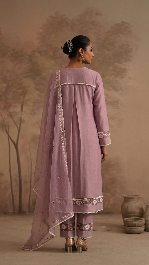 Chanderi Suit set : Lilac
